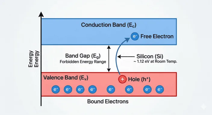 Energy band diagram of a PN junction in equilibrium